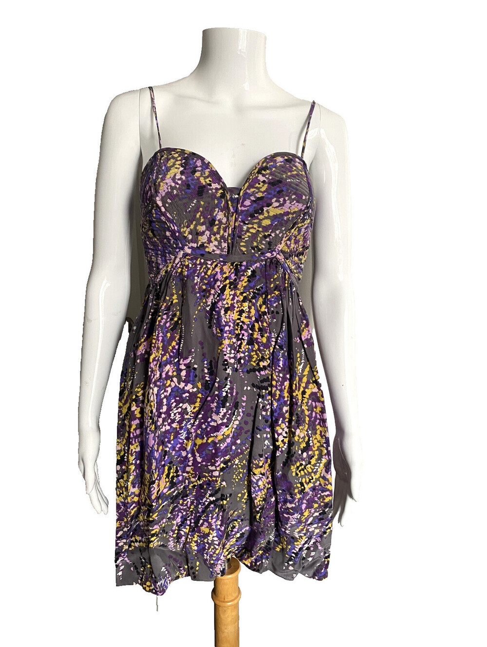 VTG Parker Women S Mulricolor 100% Silk Dress V-neck Zipper
